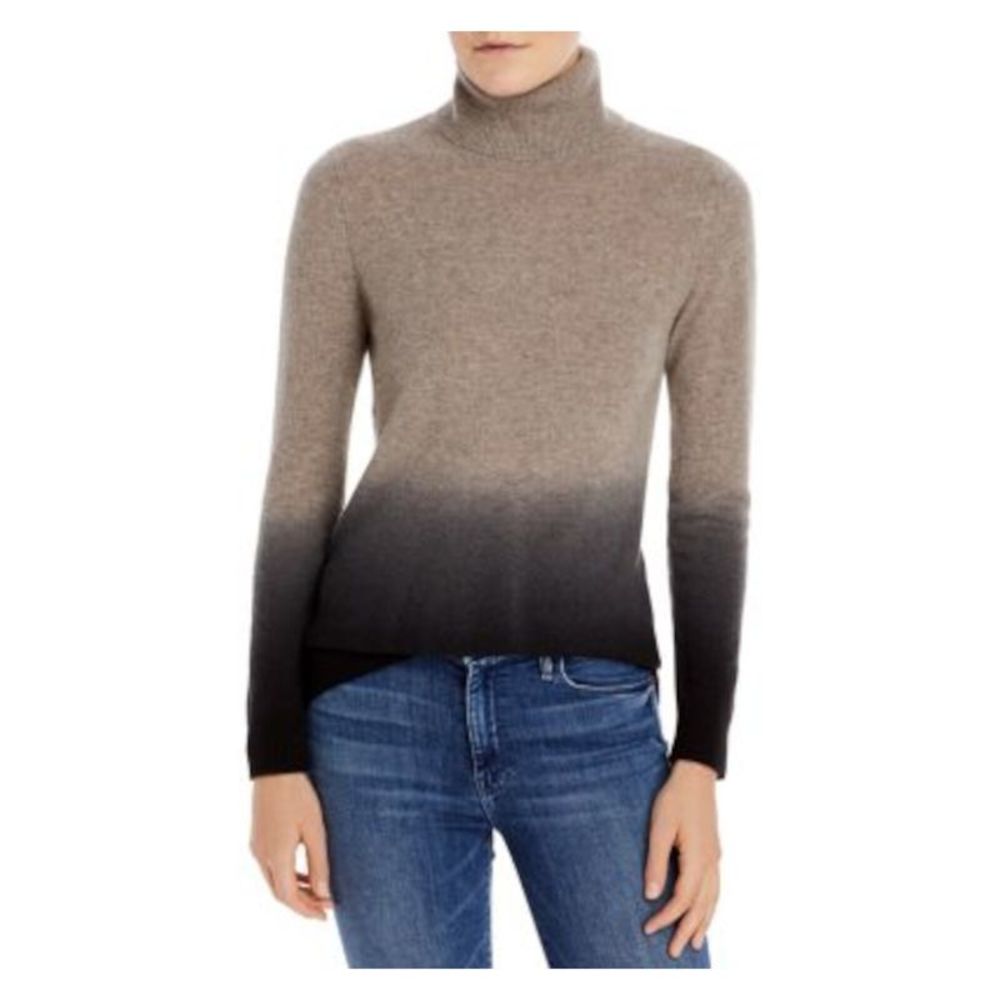 Designer Brand Womens Brown Ribbed Ombre Long Sleeve Turtle Neck Sweater XS